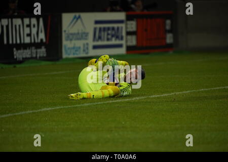 Solna, Svezia. 17 mar 2019. AIK calcio/calcetto semi final match in 'Svenska Cupen' (Coppa Svedese) campionato, tra AIK e AFC Eskilstuna, presso amici Arena/Nationalarenan. Credito: Daniel Bengtsson/Alamy Live News Foto Stock