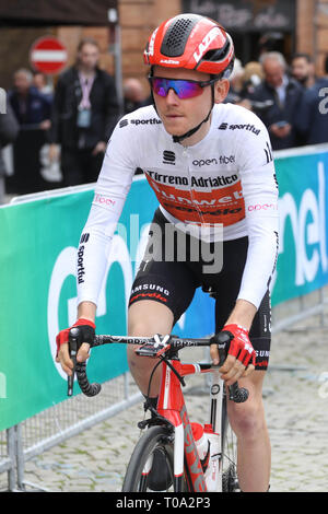 Jesi, Italia. Xviii Mar, 2019. Sam Oomen del team La Ragnatela Solare durante il Tirreno Adriatico 2019 6eme Etape Matelica - Jesi il Marzo 18, 2019 a Jesi, Italia - Photo Laurent Lairys/MAXPPP Credito: Laurent Lairys/Agence Locevaphotos/Alamy Live News Foto Stock