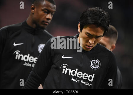 Milano, Italia. Xiv Mar, 2019. Makoto Hasebe (Francoforte) Calcio/Calcetto : UEFA Europa League Round di 16 match tra Inter e Milan 0-1 Eintracht Frankfurt a Giuseppe Meazza Milano Italia . Credito: Itaru Chiba/AFLO/Alamy Live News Foto Stock