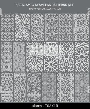 Ornamento islamica , vettore motiff persiano . 3d il ramadan round islamico gli elementi di configurazione di . Geometriche ornamentali circolare arabo vettore simbolo . Oro Illustrazione Vettoriale