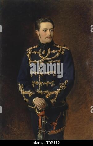 "Ritratto del Conte Vladimir Bobrinsky, luogotenente del Life-Guards ussaro reggimento'. Russia, 1879. Dimensioni: 135,5x88,5 cm. Museo: Membro Hermitage di San Pietroburgo. Autore: Konstantin Makovsky. Foto Stock