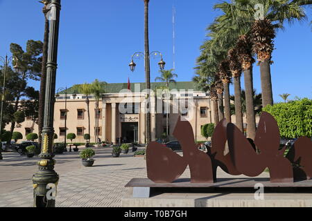 Hôtel de Ville (municipio), Avenue Mohammed V, Medina, Marrakech, Marrake Foto Stock