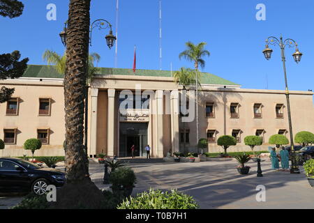 Hôtel de Ville (municipio), Avenue Mohammed V, Medina, Marrakech, Marrake Foto Stock