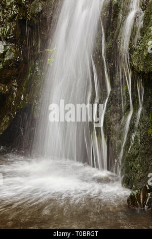 Cascate di acqua in una cascata a Speke mulino della bocca, Hartland Quay, North Devon, Gran Bretagna. Foto Stock
