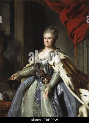 " Ritratto di Caterina II". Russia, 1780s. Dimensioni: 160x121 cm. Museo: Membro Hermitage di San Pietroburgo. Autore: Fyodor Rokotov (? ). Fëdor Stepanovic Rokotov. Foto Stock