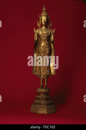 "Buddha coronato la pacificazione dell'oceano". Siam (ora la Tailandia). Arte di Bangkok, seconda metà del XIX secolo. Dimensioni: h. 66 cm. Museo: Membro Hermitage di San Pietroburgo. Foto Stock