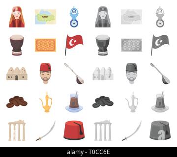 Amulet,l'arte,l'attrazione,fagioli,beehive,TAPPETO,cartoon,mono,caffè,raccolta,paese,cultura, design,tamburo,fez,bandiera,calice,hookah,Casa,icona,immagine,isolato,viaggio,caraffa,kilij,logo,l'uomo,nazar,popolazione,rovine,saz,impostare,showplace,Vista,segno,il simbolo,tea,Territorio,turismo,tradizioni,viaggiare,Turchia,bagno turco,vettore,web,donna vettori vettore , Illustrazione Vettoriale