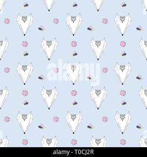 Fox faccia perfetta sfondo pattern, vettoriale EPS10 Illustrazione Vettoriale