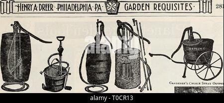 Dreer's garden prenota 1917 (1917) Dreer's garden prenota 1917 dreersgardenbook1917henr Anno: 1917 HHIRYADREER -Philadelphia PA REQUISITI GIARDINO- 281 del giardiniere Spray scelta Outfit Deming 'secolo' Cilindro pompa Spkay perfetta riuscita della pompa benna Deming Simplex del cilindro della pompa a spruzzo la spruzzatura è essentia] per produrre buoni raccolti e dall'introduzione di spruzzatura di appa- ratus, che sono semplici ed economiche, un completo corredo di spruzzatura è un requisito indispensabile. Inviare per 'Come e quando a spruzzo.' spruzzatori e pompe a spruzzo. ' La perfetta riuscita ' pompa benna. Uno dei migliori. Completare con il tubo flessibile e il n. Foto Stock