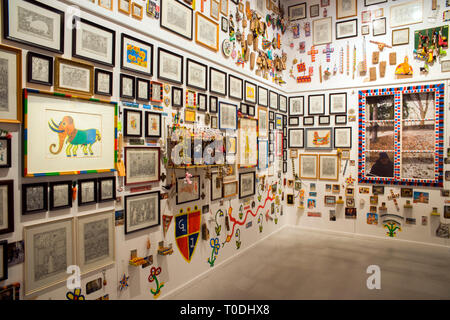 Österreich, Klosterneuburg, Maria Gugging, arte/Brut Center Gugging, Kunstwerke von Johann Garber Foto Stock