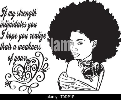 Donna Afro SVG Nubian bella elegante lady compongono melanina modello americano africano di etnia Illustrazione Vettoriale