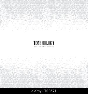 Modello astratto di intestazione e piè di pagina bianca geometrica e quadrati grigi sullo sfondo di pattern e texture con copia spazio. Lo stile di tecnologia. Griglia di mosaico. V Illustrazione Vettoriale