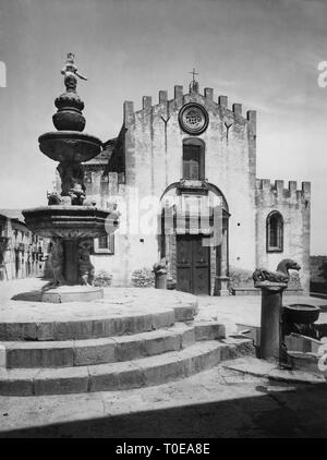 L'Italia, sicilia, Taormina, piazza Duomo, 1920-30 Foto Stock