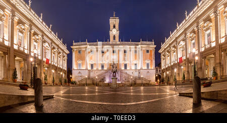 Piazza del Campidoglio sul colle Capitolino, Roma, Italia Foto Stock