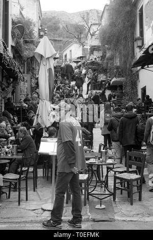 La reception supervisore, Plaka Atene Grecia Foto Stock