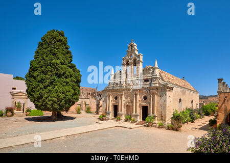 La chiesa principale del monastero di Arkadi in Rethimno, Creta, Grecia Foto Stock