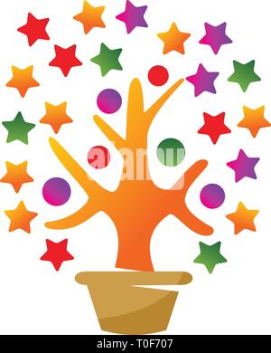 Il successo di Star Logo Design Template isolato Illustrazione Vettoriale