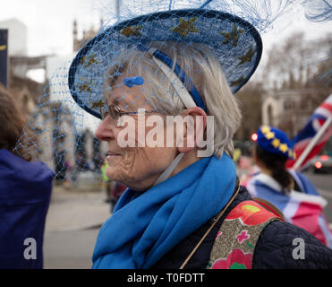 Londra, Regno Unito. Xix marzo, 2019. Remainer protester davanti al Parlamento, Piazza del Parlamento, Londra, Regno Unito. Credito: Joe/Alamy Live News Foto Stock