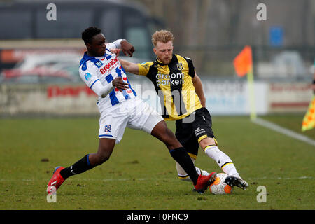 HEERENVEEN , calcio, 20-03-2019 , skoatterwald addestramento complesso , Stagione 2018 / 2019, Friendly , Max Clark durante la partita SC Heerenveen - Vitesse Foto Stock