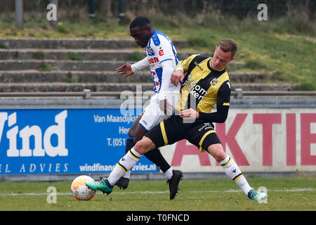 HEERENVEEN , calcio, 20-03-2019 , skoatterwald addestramento complesso , Stagione 2018 / 2019, Friendly , Boyd Lucassen durante la partita SC Heerenveen - Vitesse Foto Stock