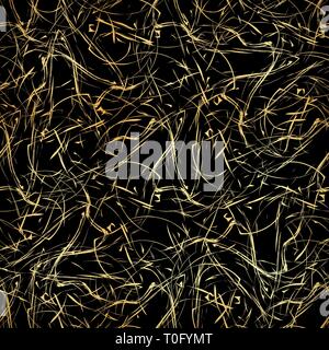 Caotica linee dorate senza cuciture, caotica casuale linee, linee sparse, caotica casuale righe schema asimmetrico Texture arte vettoriale EPS Illustrazione 10 Illustrazione Vettoriale