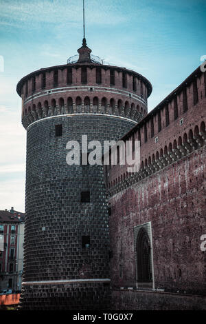 Castello Sforzesco di Milano Foto Stock