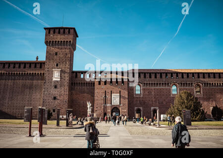 Castello Sforzesco di Milano Foto Stock