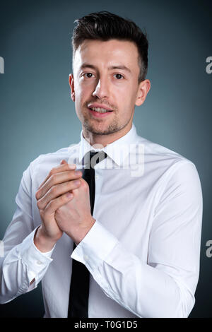 Camicia bianca imprenditore serie verticale Foto Stock