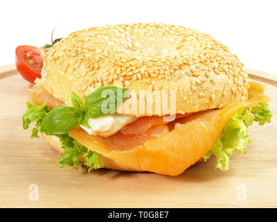 Salmone affumicato - Pesce Bagel Foto Stock