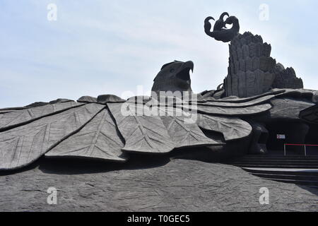 Quilon, Kerala, India - 2 Marzo 2019 : più grande del mondo di scultura di uccelli Foto Stock