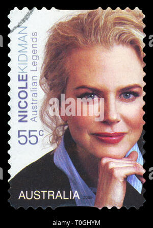 AUSTRALIA - circa 2009: un francobollo stampato in Australia che mostra un'immagine di attrice Nicole Kidman, circa 2009. Foto Stock