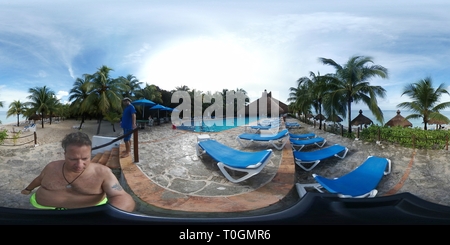 Visualizzazione panoramica a 360 gradi di La Nachi Cocom Beach - Cozumel, Messico 2