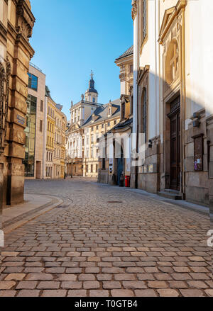 Le vecchie strade di Wroclaw, Polonia, Europa Foto Stock