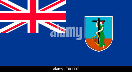 Bandiera del British Overseas territorio Montserrat. Foto Stock