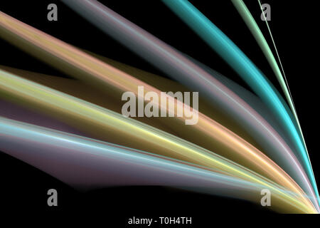 Su sfondo scuro è linee colorate e frammenti formando un bellissimo modello. Foto Stock