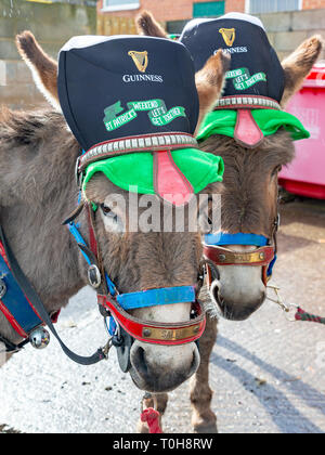L annuale il giorno di San Patrizio Parade presso il Club irlandese in Orford Lane per 'il fiume della vita' in Bridge Street dove un breve servizio era detenuto da ricordare Foto Stock