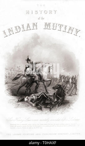 La morte di Sir Henry Montgomery Lawrence, 1806 a 1857 Foto Stock