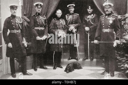 Lord Kitchener con personale, India, Asia Foto Stock