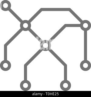 Mappa della metropolitana, stazioni dei treni, metro linea icona. Illustrazione Vettoriale