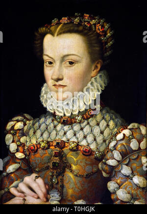 Elisabetta d'Austria Regina e moglie del re Carlo IX da François Clouet 1505-1572, il francese in Francia. Foto Stock