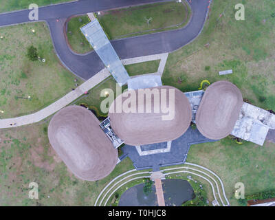 Disegno architettonico unico del parco della città di Jakarta come visto da sopra. È stato costruito per il 2018 Giochi Asiatici Foto Stock