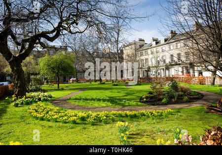 Giardini privati in Rutland Square, Edimburgo. Foto Stock