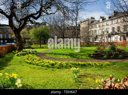 Giardini privati in Rutland Square, Edimburgo. Foto Stock