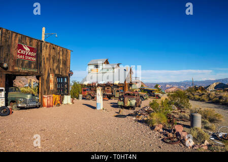 Nelson ghost town situato in El Dorado Canyon vicino a Las Vegas, Nevada Foto Stock