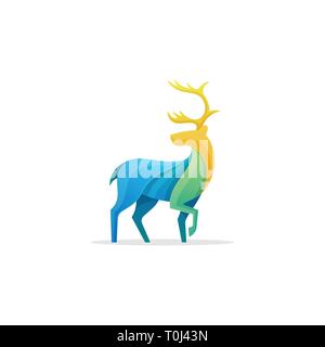 Caribou pieno concetto di colore illustrazione vettoriale modello di progettazione. Adatto per industria creativa, Multimedia, intrattenimento, educative, il negozio ed ogni r Illustrazione Vettoriale