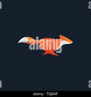Esecuzione di Fox Il Concept Design illustrazione template vettoriale. Adatto per industria creativa, Multimedia, intrattenimento, educative, Shop, e di qualsiasi relativo Illustrazione Vettoriale