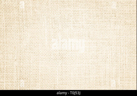 Crema Hessian astratto o un sacco di tessuto o la canapa sacco sfondo texture. Wallpaper di wale artistico di tela di lino. Una coperta o tenda di cotone patt Foto Stock