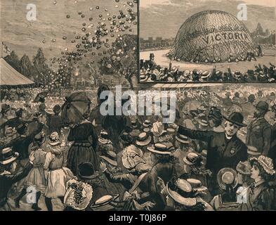 " Il Giubileo Fête per i bambini delle scuole di Londra in Hyde Park", 1887. Creatore: sconosciuto. Foto Stock