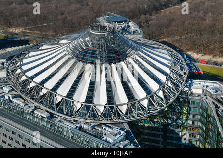 Il Sony Center, luogo di Potsdam, zoo, medio, Berlino, Germania, Sony-Center, Potsdamer Platz e il Tiergarten, nel quartiere Mitte, Deutschland Foto Stock