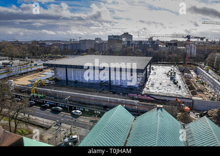 Sito di costruzione, la nuova galleria nazionale, Potsdam street, medio, Berlino, Germania, Baustelle, Neue Nationalgalerie, Potsdamer Strasse, Mitte, Deutschland Foto Stock